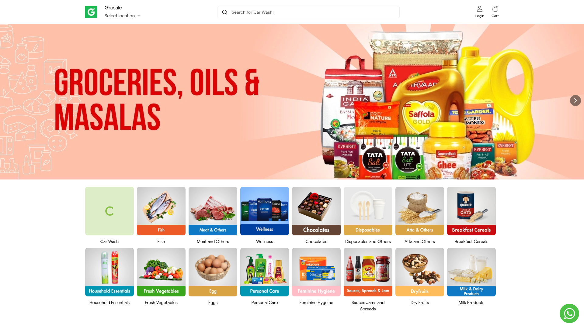 Grosale live store preview